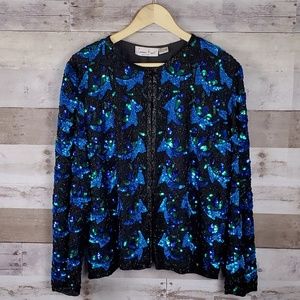 Vintage Laurence Kazar beaded front clasp jacket